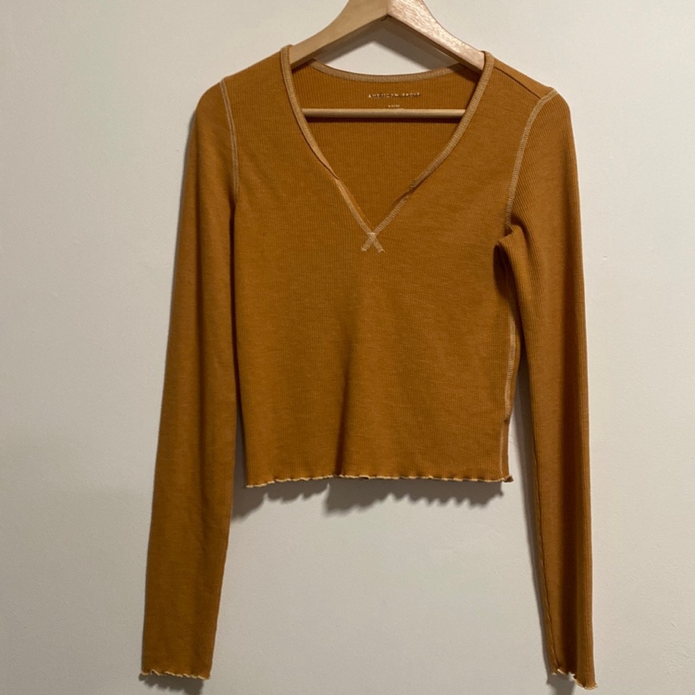 American Eagle Outfitters S Waffle Knit Top